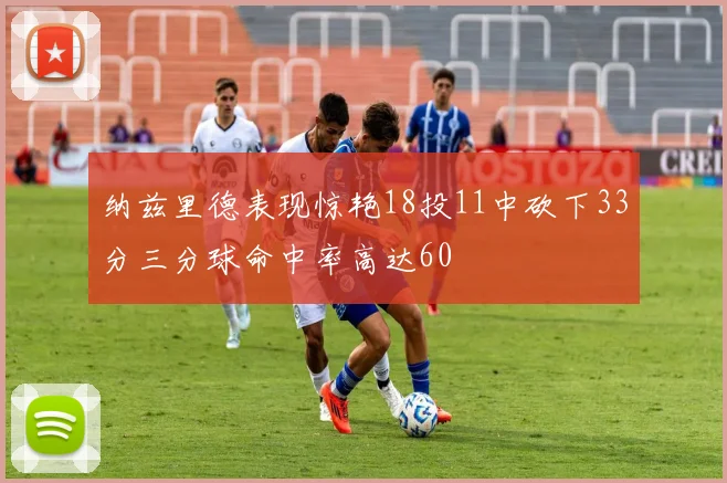 纳兹里德表现惊艳18投11中砍下33分三分球命中率高达60